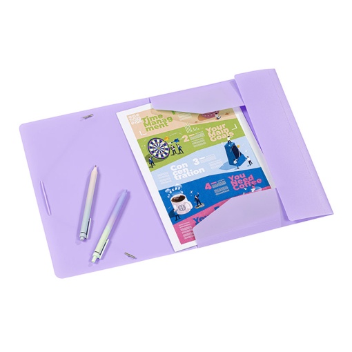 VIQUEL Rainbow Pastel A4 elastic folder, 15mm, assorted