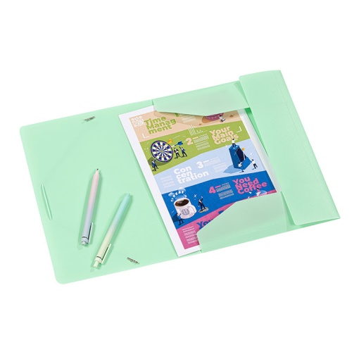 VIQUEL Rainbow Pastel A4 elastic folder, 15mm, assorted