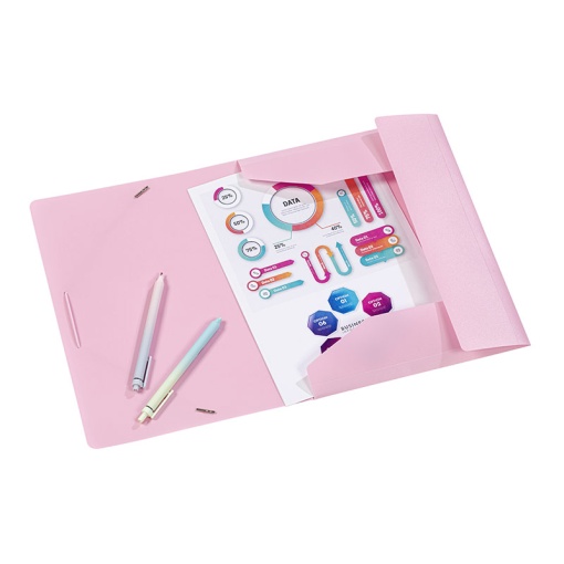 VIQUEL Rainbow Pastel A4 elastic folder, 15mm, assorted