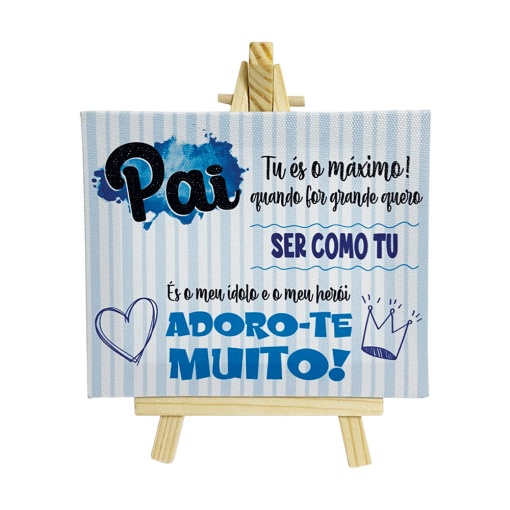 Canvas with easel "Dad, I love you so much!" 12x8cm