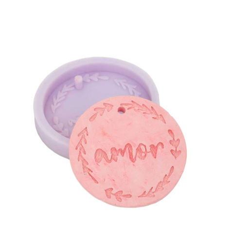 Molde de silicone placa redonda 6,5cm 7,5x6x0,8cm LG