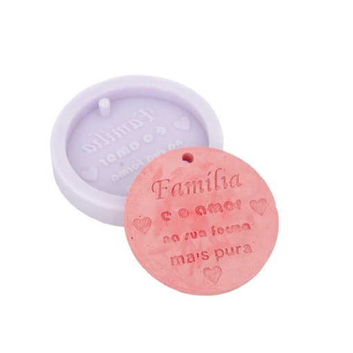 Molde de silicone placa redonda família 6,5cm 7,5x6x0,8cm LG