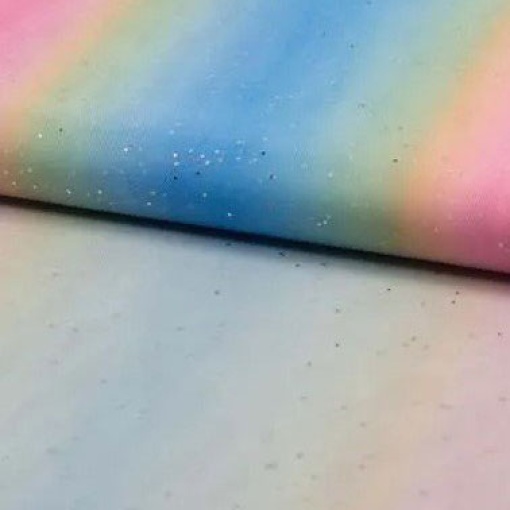 Tule ARTIQ com Glitter Arco-íris 1x1,45m