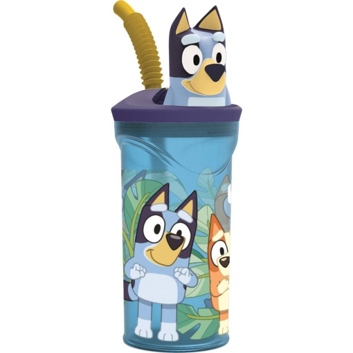 Copo BLUEY True com Tampa 3D e Palhinha 360ml