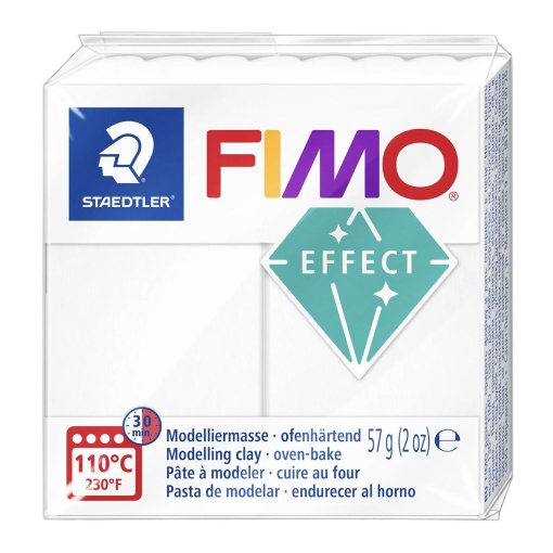 Pasta de Modelar FIMO Effect Translúcido 014 Branco 56g