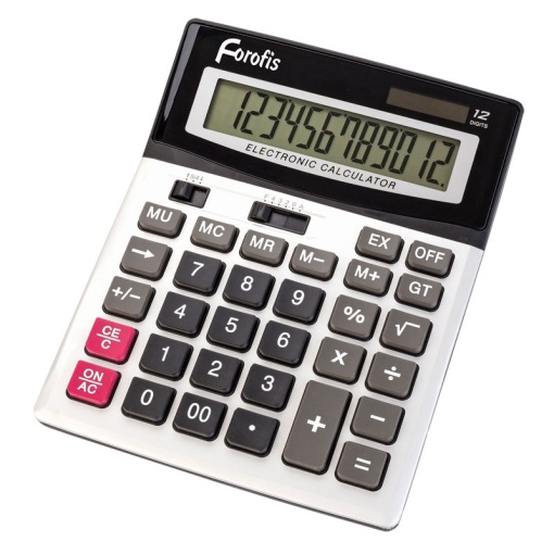 Calculadora de Secretária FOROFIS Prata 12 dígitos