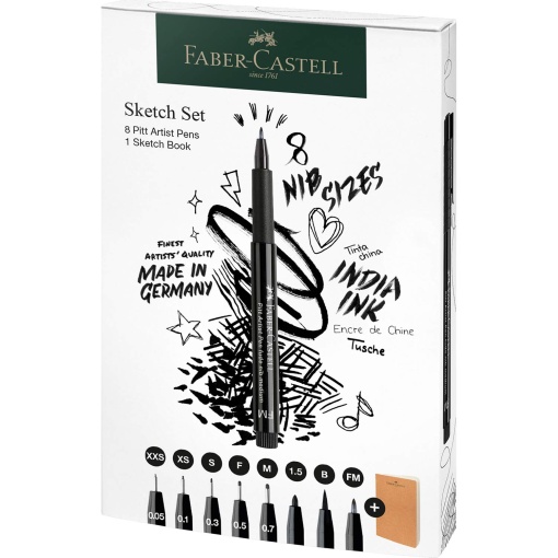 Conjunto de Desenho FABER-CASTELL Pitt Artist Pen 9 Peças
