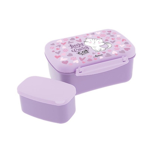 Caixa de Lanche AUREA Kids Lovely CAT 18x8x14cm com Placa de Gelo