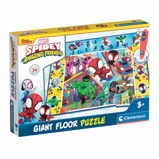 Tapete Puzzle + Jogo Interactivo Spidey And His Amazing Friends CLEMENTONI DISNEY Junior