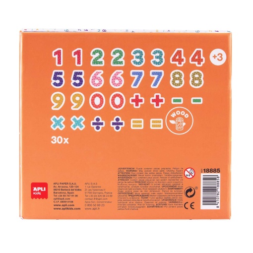 Magnets Números de Madeira 30 Peças APLI Kids
