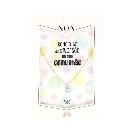 Colar Aço Dourado NOA Story "Rodeia-te de diversão na tua comunhão"