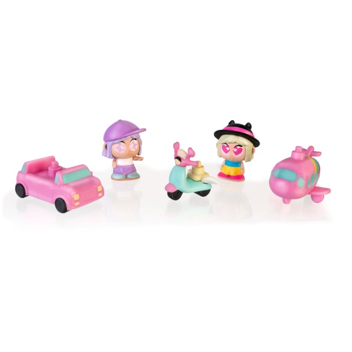 Mini Trotties Pack 2 Figuras + 3 Veículos FAMOSA