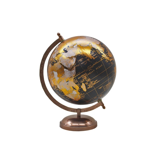 Globo terrestre 20cm iTotal preto/cobre