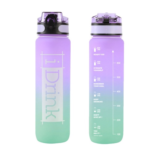 Garrafa em Tritan I Drink 1000ml lilás/verde