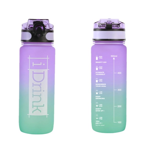 Garrafa em Tritan I Drink 750ml lilás/verde