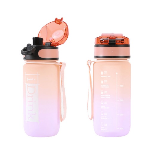 Garrafa em Tritan I Drink 500ml lilás/laranja