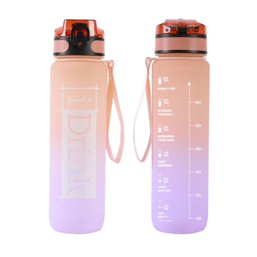 Garrafa em Tritan I Drink 1000ml lilás/laranja