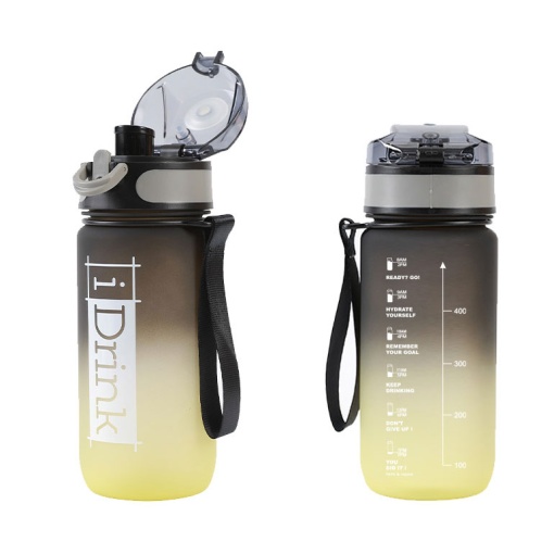 Garrafa em Tritan I Drink 500ml preto/amarelo