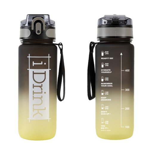 Garrafa em Tritan I Drink 750ml preto/amarelo