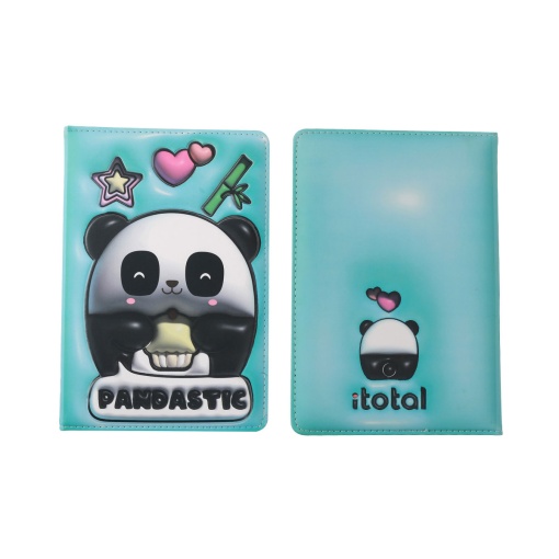 Caderno A5 I-TOTAL Pandastic 3D Liso 96 folhas