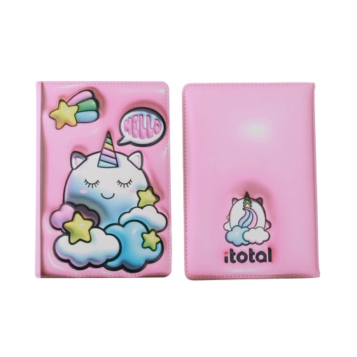 Caderno A5 I-TOTAL Unicórnio 3D Liso 96 folhas
