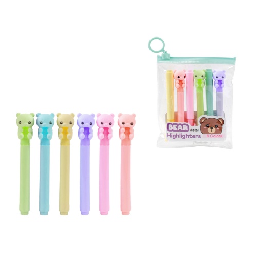 Sublinhador I-TOTAL Macaron ursinho 6 cores Xl2306h