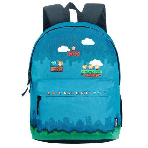 Mochila UNKEEPER Pixel Cyan 44x33x14cm Adaptável a Trolley