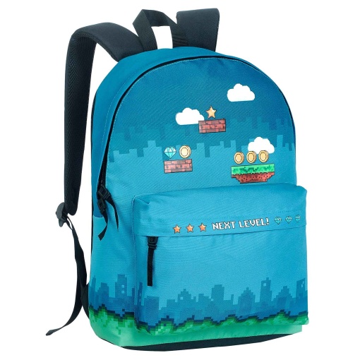 Mochila UNKEEPER Pixel Cyan 44x33x14cm Adaptável a Trolley