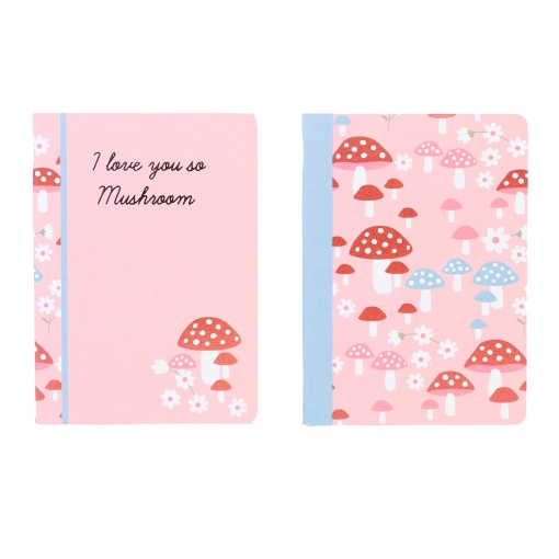 Caderno A4 Agrafado ANCOR B'log PINK Mushrooms 2024 Quadriculado 48 folhas 90g Sortido