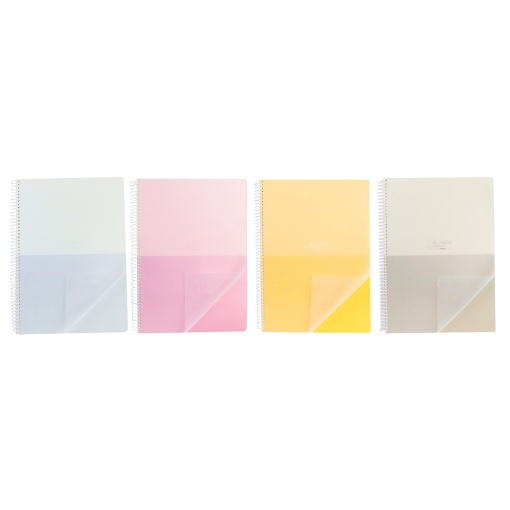 Caderno A5 Capa Plástica Espiral ANCOR Superlight Quadriculado 80 folhas 70g Sortido