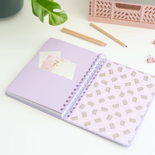 Caderno A5 Capa Dura ESPRIRAL PUSHEEN MOMENTS 2024 PONTILHADO 90 folhas 100g