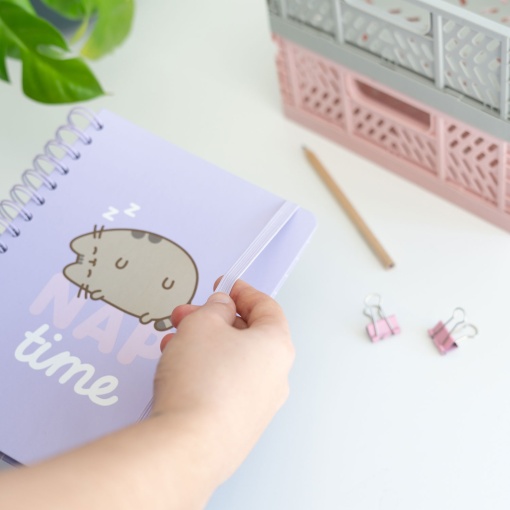 Caderno A5 Capa Dura ESPRIRAL PUSHEEN MOMENTS 2024 PONTILHADO 90 folhas 100g