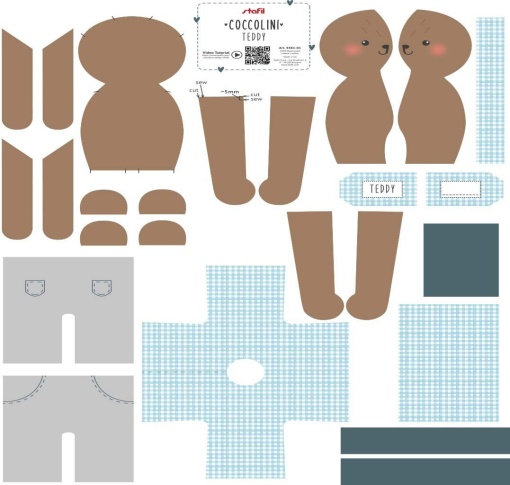 Kit de Costura Boneco STAFIL Coccolini 56x75cm Teddy 01