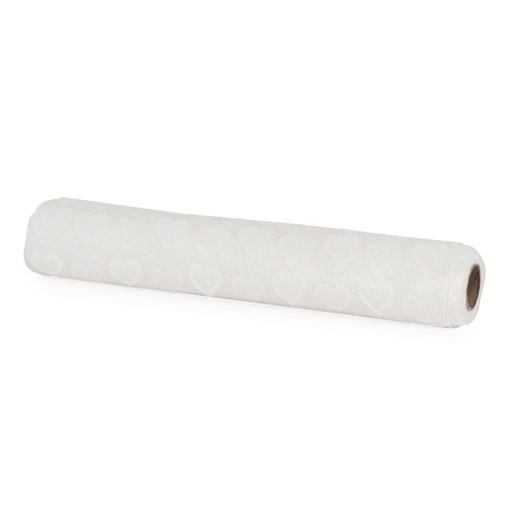 Caminho de Mesa STAR Isabel 28cmx3m Corações Branco