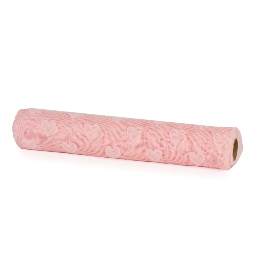 Caminho de Mesa STAR Isabel 28cmx3m Corações Rosa