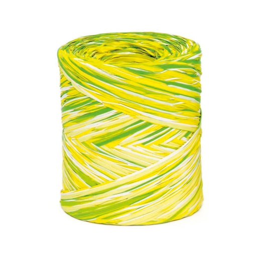 Ráfia em Rolo Polyraphia 15mmx200m Amarelo/Verde
