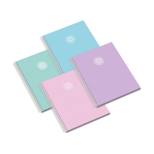 Caderno A4 Capa Dura Espiral AMBAR Moonflower CAMPUS 2025 Pautado 80 folhas 90g Sortido