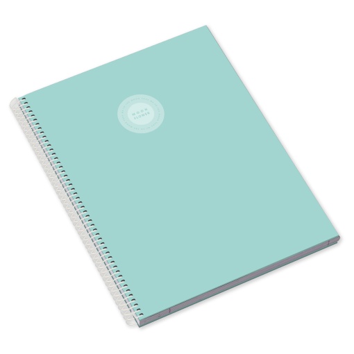 Caderno A4 Capa Dura Espiral AMBAR Moonflower CAMPUS 2025 Quadriculado 80 folhas 90g Sortido