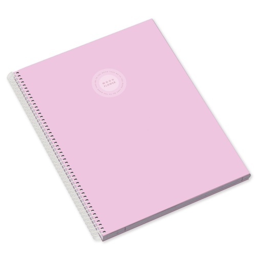 Caderno A4 Capa Dura Espiral AMBAR Moonflower CAMPUS 2025 Quadriculado 80 folhas 90g Sortido