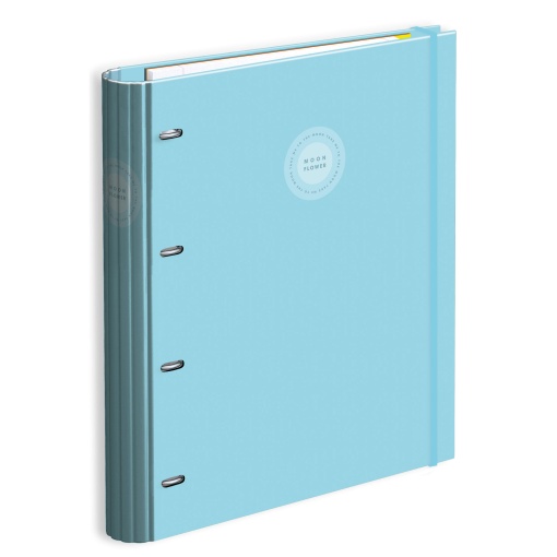 A4 school binder with lined refill + dividers, AMBAR Moonflower Campus 2025, wide spine, 4 rings, assorted.