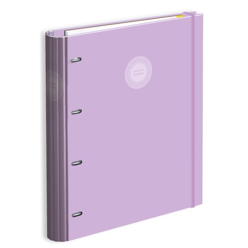 A4 school binder with lined refill + dividers, AMBAR Moonflower Campus 2025, wide spine, 4 rings, assorted.