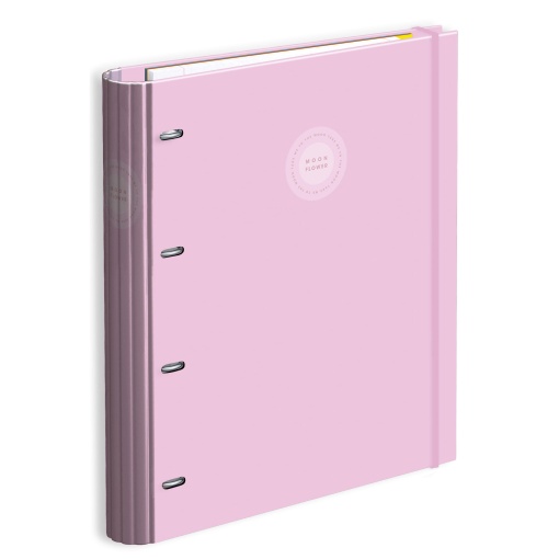 A4 school binder with lined refill + dividers, AMBAR Moonflower Campus 2025, wide spine, 4 rings, assorted.