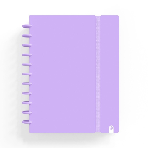Caderno INGENIOX A4 Pautado 80 folhas 100g Foam com Elástico Malva Pastel
