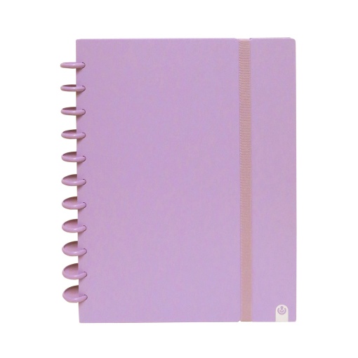 INGENIOX A4 lined notebook, 80 sheets, 100g foam paper, with elastic closure, pastel mauve.