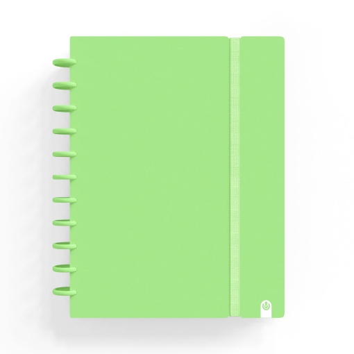 Caderno INGENIOX A4 Pautado 80 folhas 100g Foam com Elástico Verde Pastel