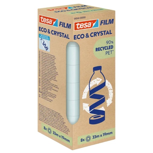 Fita Adesiva 33mx19mm Transparente (8 unidades) TESAFILM Eco & Crystal 59044