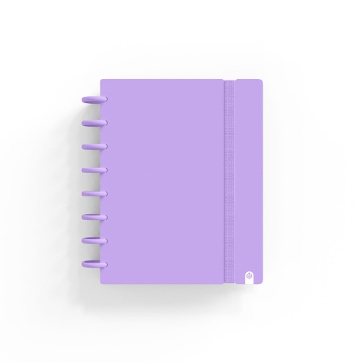 Caderno INGENIOX A5 Pautado 80 folhas 100g Foam com Elástico Malva Pastel