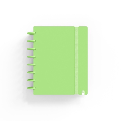 Caderno INGENIOX A5 Pautado 80 folhas 100g Foam com elástico Verde Pastel