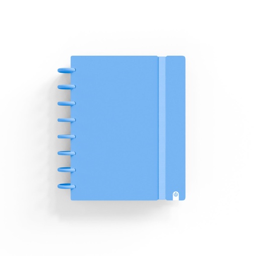 Caderno INGENIOX A5 Pautado 80 folhas 100g Foam com Elástico Azul Pastel