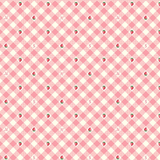 Tecido QUILTGATE Margaret & Sophie LOVE Strawberry rosa 1x1,10m 7030-15b